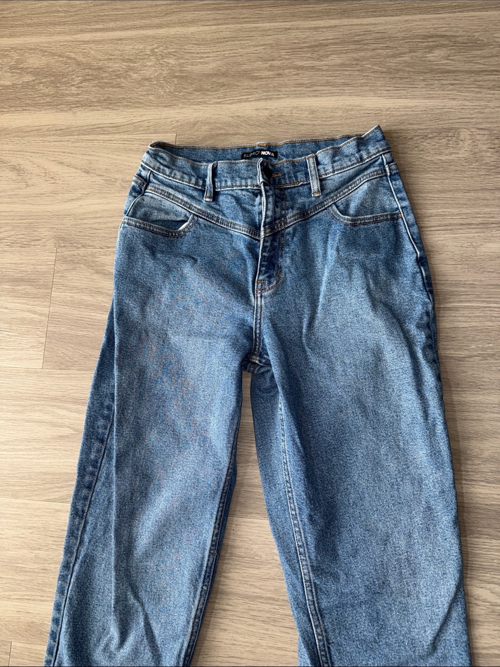Fashion Nova Blue Straight Leg Jeans